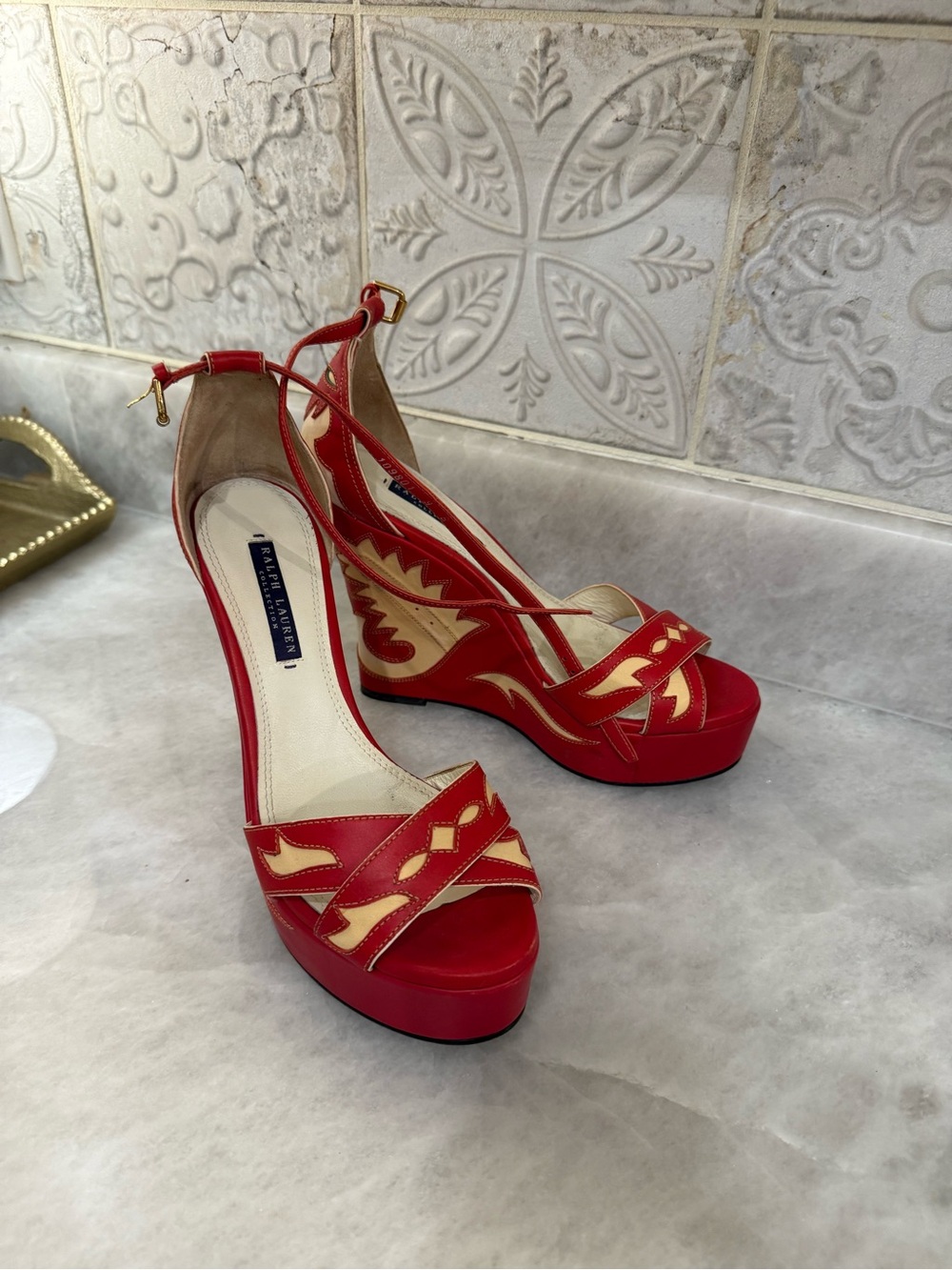 Ralph Lauren Collection Very Rare Platform Sandal ~Size 9, Made in Italy